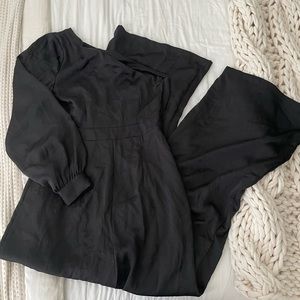 Express one shoulder black jumpsuit